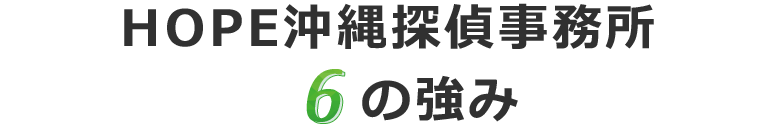 HOPE沖縄探偵事務所の6つの強み